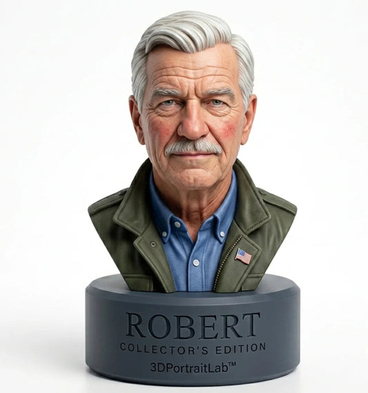 Personalized retirement keepsake made from a photo as a custom 3D figurine