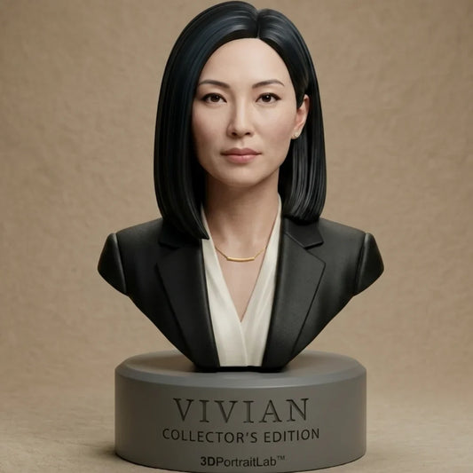 Custom 3D printed portrait bust of a woman in a business jacket, Signature Series Collector's Edition — gift idea for a mentor
