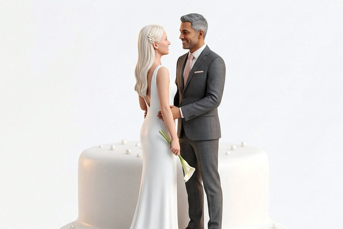 custom wedding cake topper 3D figurine from photo — 3D Portrait Lab