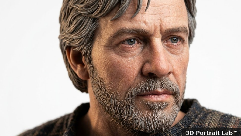 WJP 3D printed figurine showing full-color realism and fine surface detail