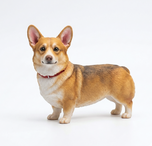 Custom 3D dog portrait figurine 12cm, full-color WJP resin, personalized from photo — 3DPortraitLab